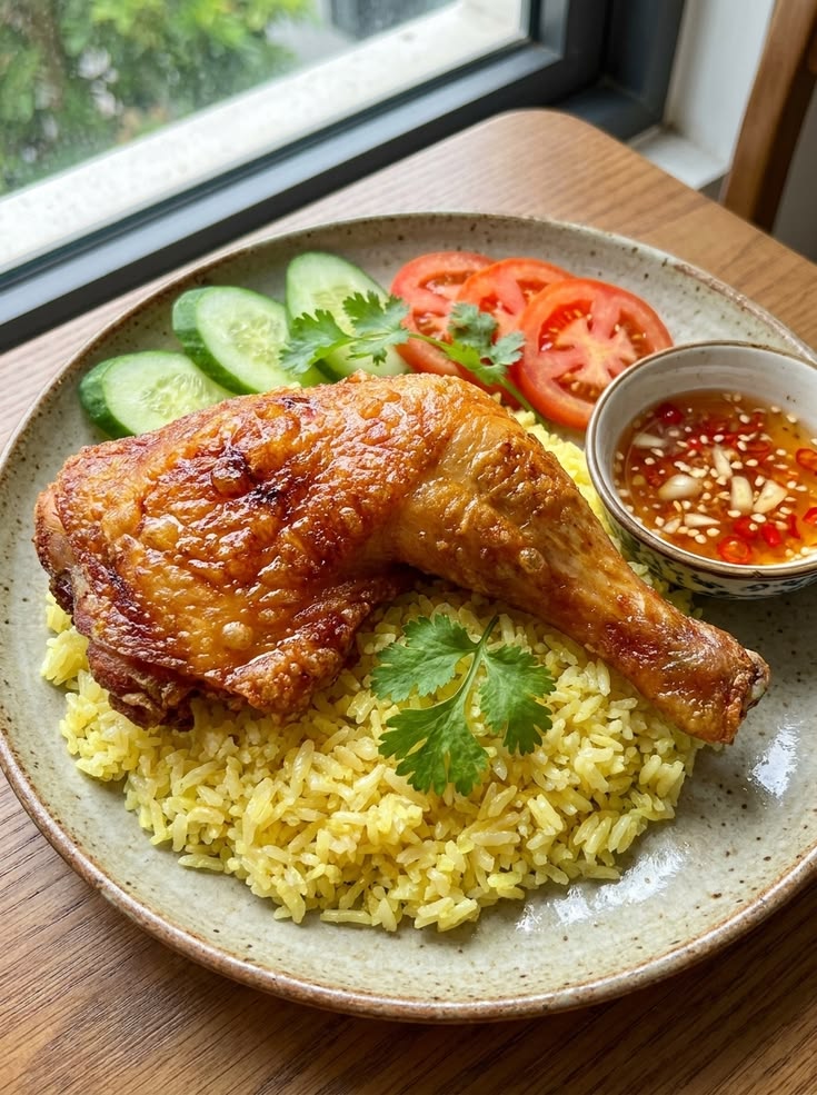 Cơm gà mắm tỏi